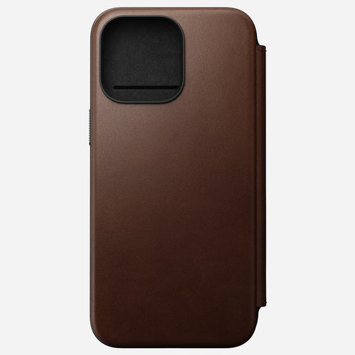 Nomad - Modern Leather Folio Case - iPhone 15 Pro Max - Brown - Macfixit Australia
