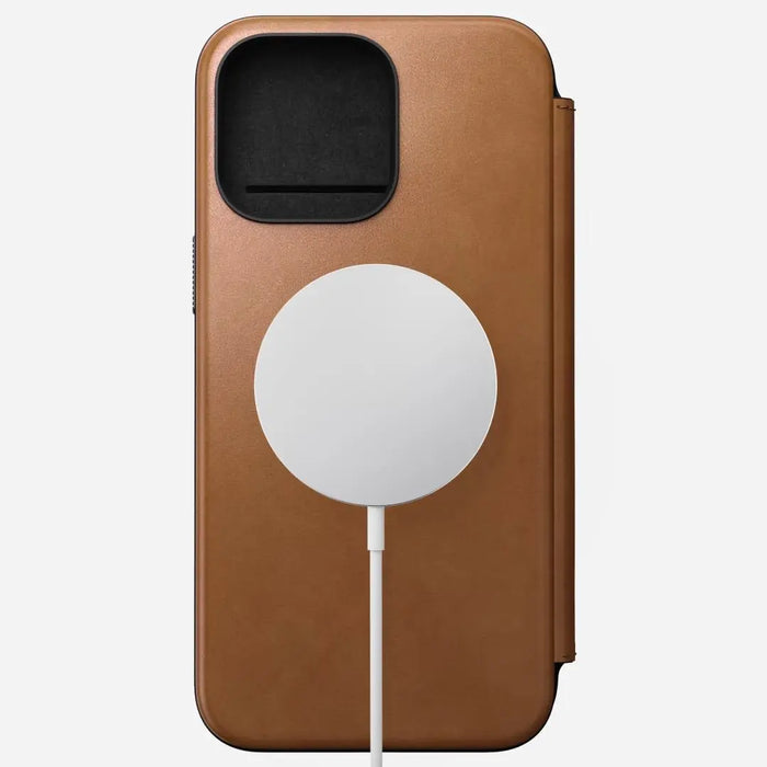 Nomad - Modern Leather Folio Case - iPhone 15 Pro Max - English Tan - Macfixit Australia