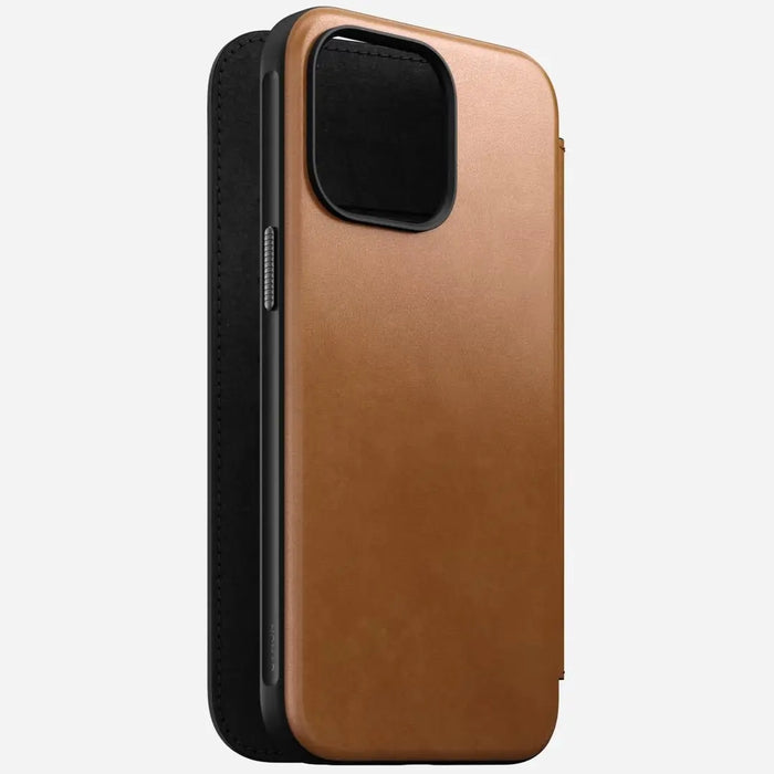 Nomad - Modern Leather Folio Case - iPhone 15 Pro Max - English Tan - Macfixit Australia