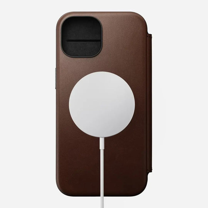 Nomad - Modern Leather Folio - iPhone 15 - Brown - Macfixit Australia