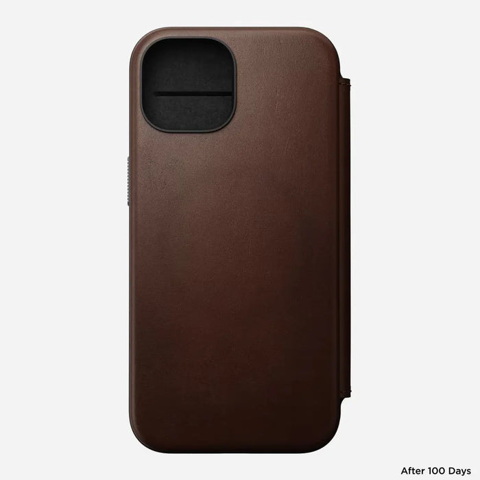 Nomad - Modern Leather Folio - iPhone 15 - Brown - Macfixit Australia