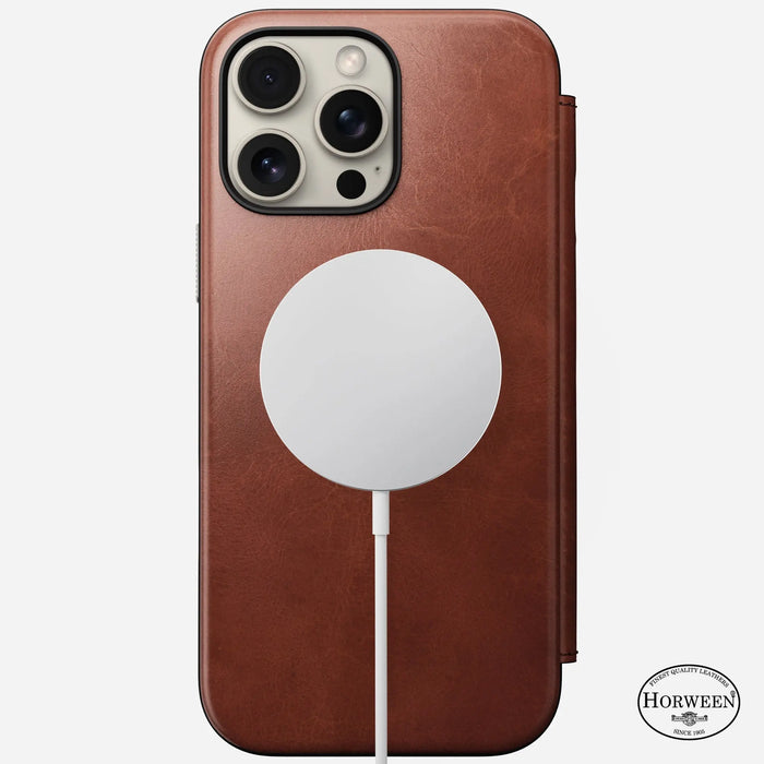 NOMAD Modern Leather Folio – iPhone 16 Pro – Olde Dublin (Horween Leather) - Macfixit Australia