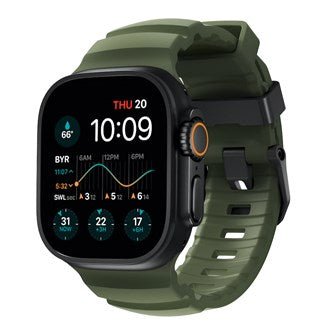 Nomad - Rocky Point Band for Apple Watch 46/49mm - Forest Green - Black Titanium Hardwar - Macfixit Australia