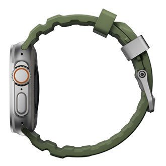 Nomad - Rocky Point Band for Apple Watch 46/49mm - Forest Green - Natural Titanium Hardware - Macfixit Australia