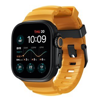 Nomad - Rocky Point Band for Apple Watch 46/49mm - Sol Yellow - Black Titanium Hardware - Macfixit Australia