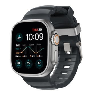Nomad - Rocky Point Band for Apple Watch 46/49mm - Storm Grey - Natural Titanium Hardware - Macfixit Australia