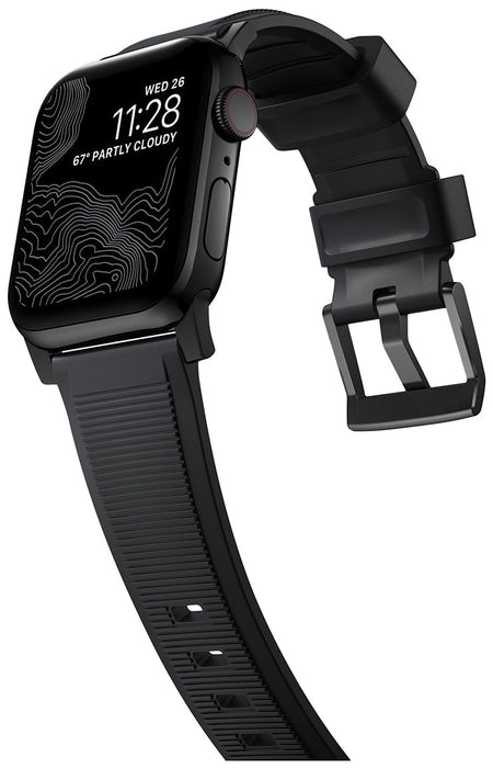 NOMAD Rugged Band – Black (Black Hardware) | Apple Watch (42/44/45/49mm) - Macfixit Australia