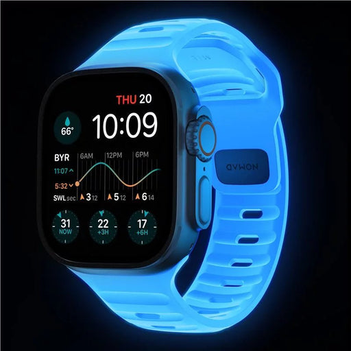 NOMAD Sport Band – Icy Blue Glow | Apple Watch (38–41mm) - Macfixit Australia