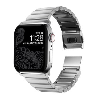Nomad - Stainless Steel Band for Apple Watch 44/45/49mm - Silver - Macfixit Australia