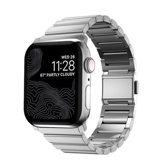 Nomad - Stainless Steel Band for Apple Watch 44/45/49mm - Silver - Macfixit Australia