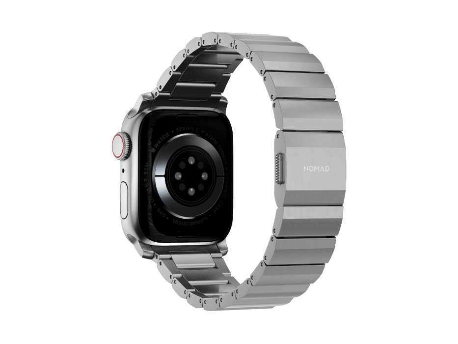 NOMAD Titanium Band – Silver Hardware | Apple Watch (38–41mm) - Macfixit Australia