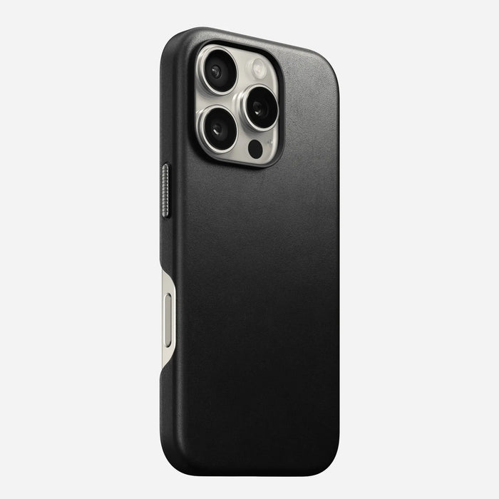 NOMAD Traditional Leather Case – iPhone 16 Pro – Black (Horween Leather) - Macfixit Australia