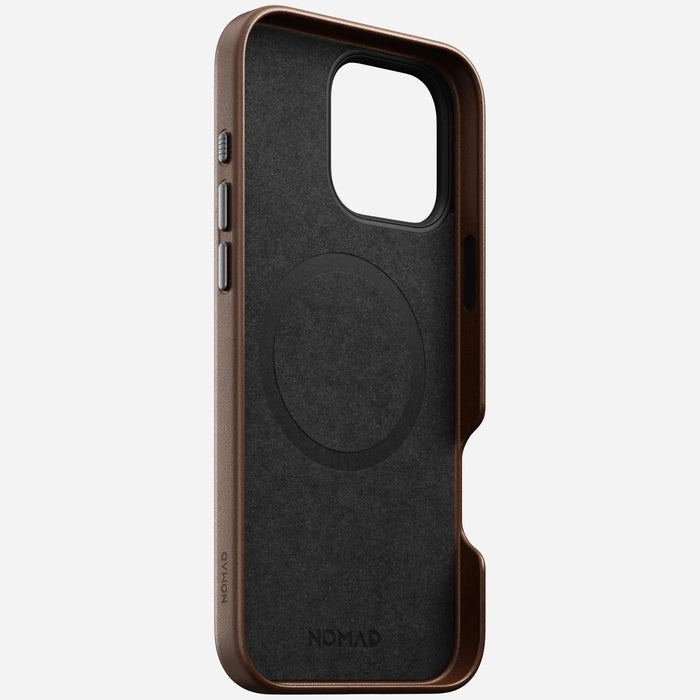 NOMAD Traditional Leather Case – iPhone 16 Pro – Brown - Macfixit Australia