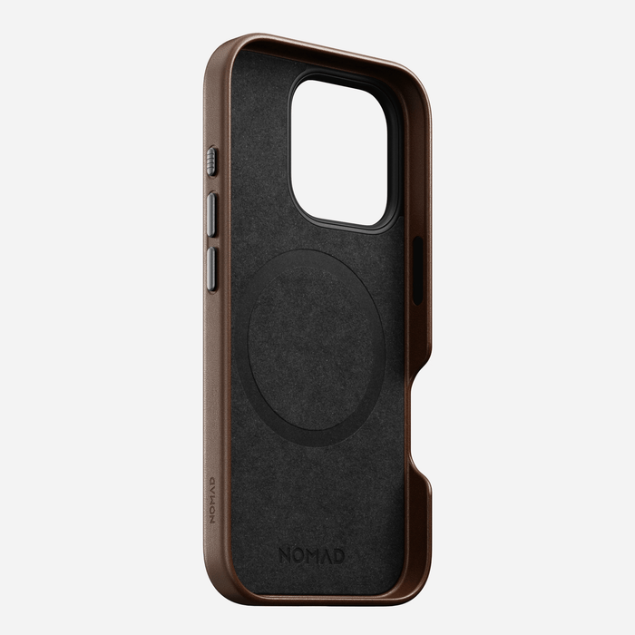 NOMAD Traditional Leather Case – iPhone 16 Pro – Brown (Horween Leather) - Macfixit Australia