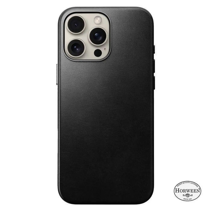 NOMAD Traditional Leather Case – iPhone 16 Pro Max – Black (Horween Leather) - Macfixit Australia