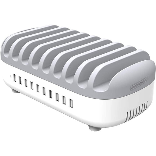 Ntonpower USB Charging Dock 10 Ports Charging Station - White - Macfixit Australia