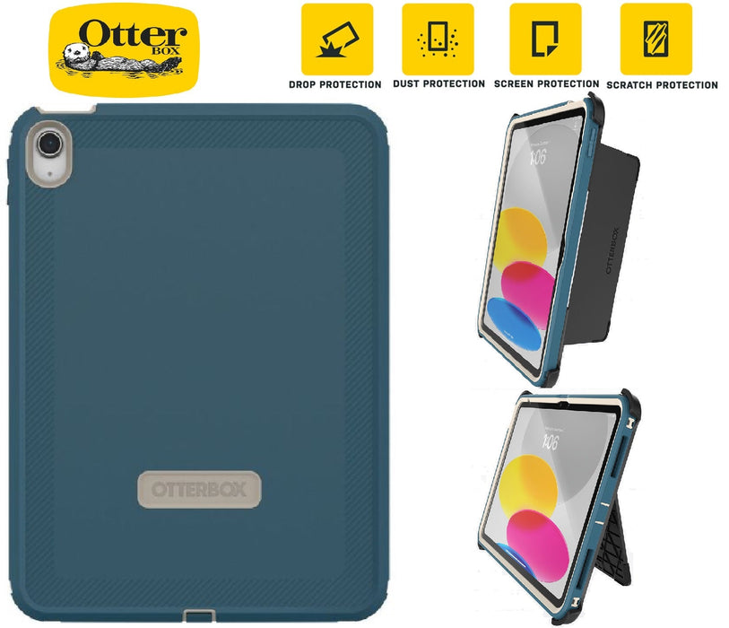 OtterBox Defender Apple iPad (10.9") 11th Gen (A16) / iPad 10th Gen Case Baj Beach (Blue), DROP+2X Military Standard - Macfixit Australia