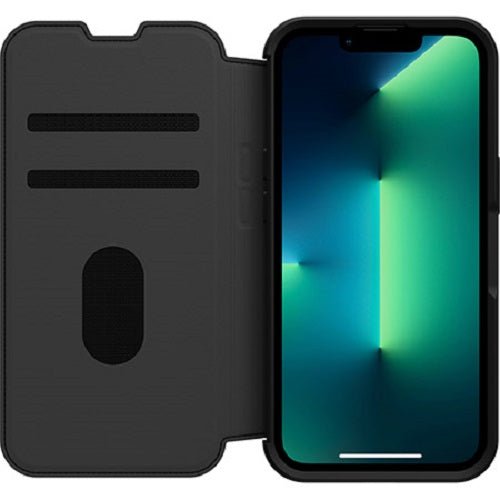OtterBox Strada Apple iPhone 13 Pro Case Black, Leather Folio Cover, Card Holder - Macfixit Australia