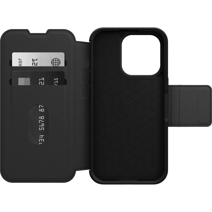 OtterBox Strada Apple iPhone 14 Pro Case Black, Leather Folio Cover, Card Holder - Macfixit Australia