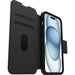 OtterBox Strada MagSafe Apple iPhone 15 Plus (6.7") Case Shadow (Black) Leather Folio Cover - Macfixit Australia