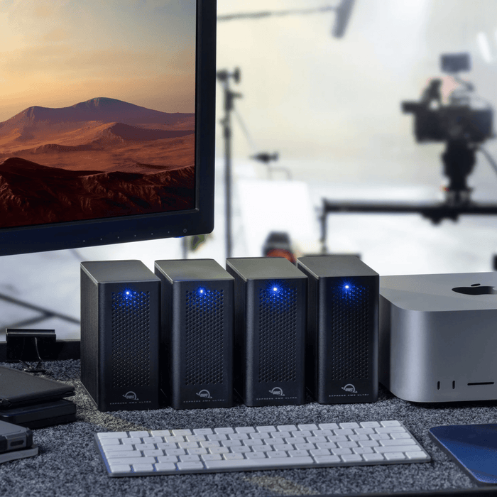 OWC Express 4M2 Ultra Four - Slot Thunderbolt 5 (80Gb/s) External Storage Enclosure for NVMe M.2 SSDs with SoftRAID - Macfixit Australia