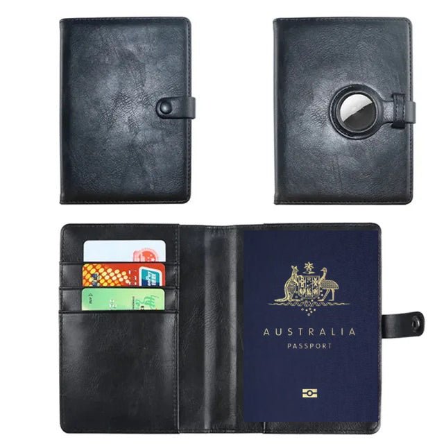 Passport Holder Cover with AirTag Slot - Macfixit Australia