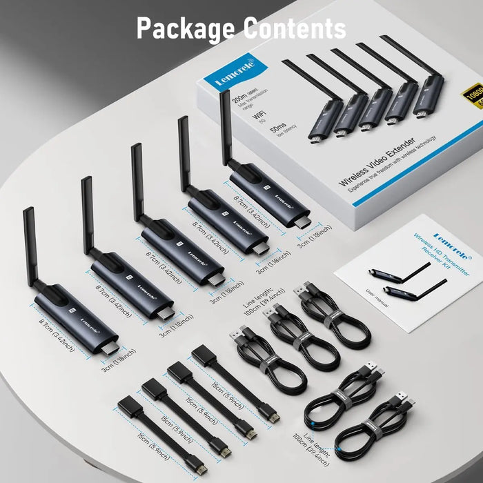 Portable Wireless HDMI Transmitter Kit with 4 Receivers - Macfixit Australia