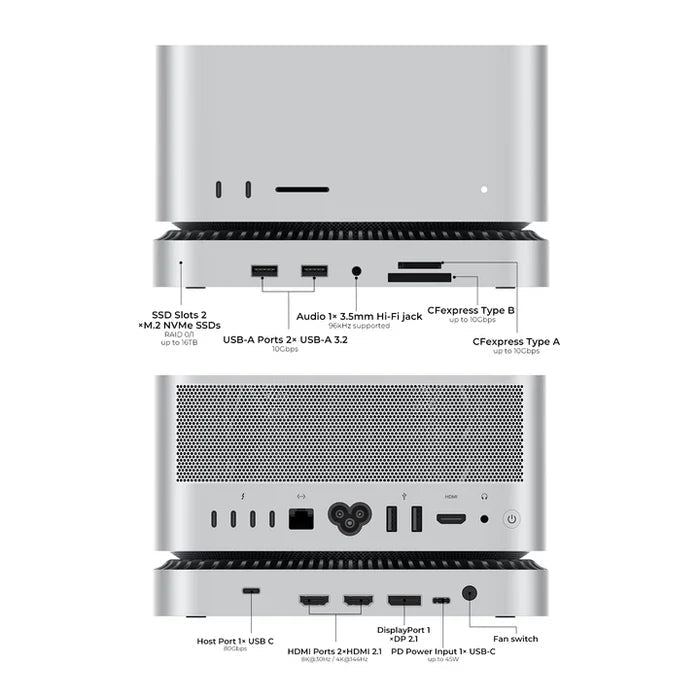 RayCue 10 - in - 1 80Gbps Dock for Mac Studio - Macfixit Australia