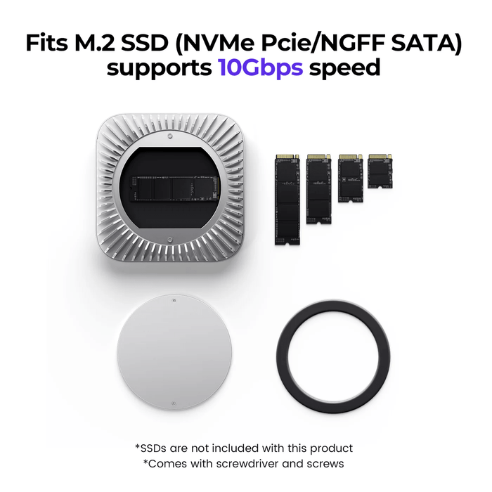 RayCue Mac Mini M4 Hub & Stand with SSD Enclosure - Macfixit Australia