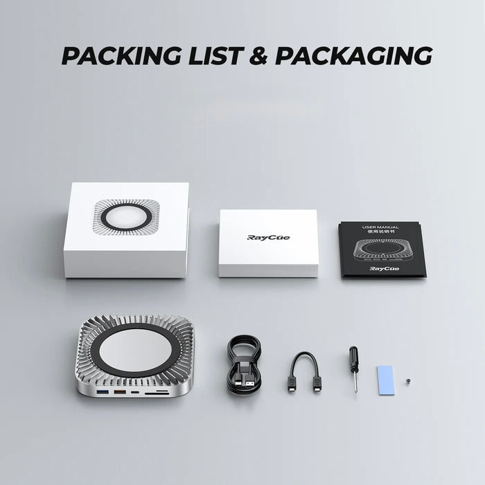 RayCue Mac Mini M4 Hub & Stand with SSD Enclosure - Macfixit Australia