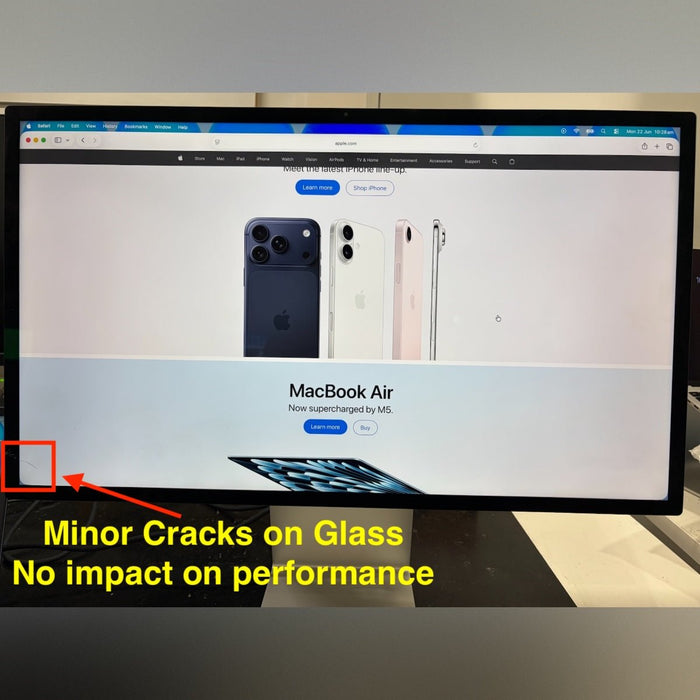 Refurbished - Apple Studio Display 2022 – Standard Glass, Tilt-Adjustable Stand with Minor Cracks - Macfixit Australia