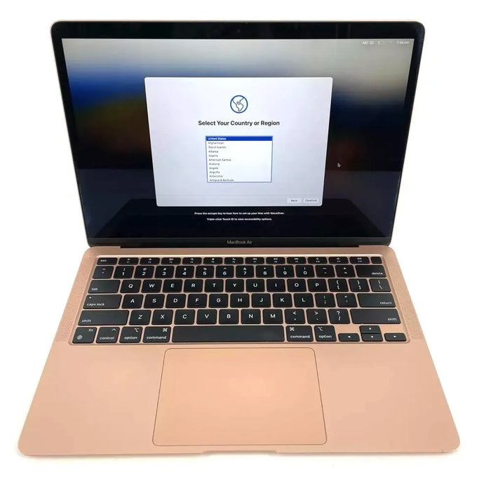 Refurbished MacBook Air (M1, 2020) - 8C CPU, 7C GPU, 16GB RAM, 256GB SSD - Gold - Macfixit Australia