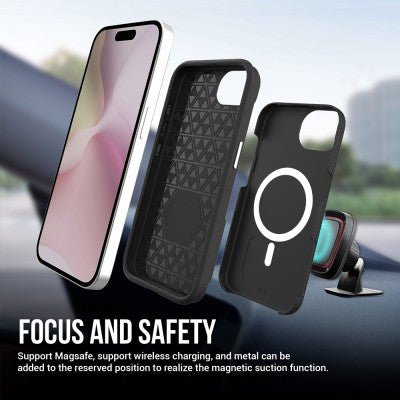 Rugged Shockproof Magsafe Cover Case for iPhone 16e - Black - Macfixit Australia