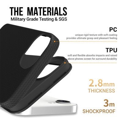 Rugged Shockproof Magsafe Cover Case for iPhone 16e - Black - Macfixit Australia