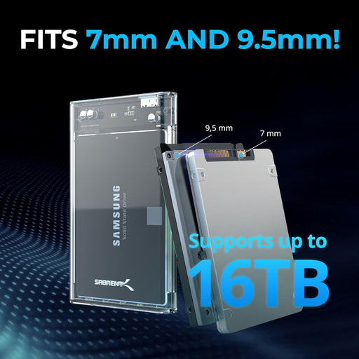 SABRENT 2.5 - Inch SATA to USB 3.0 Tool - Free Clear External Hard Drive Enclosure - Macfixit Australia