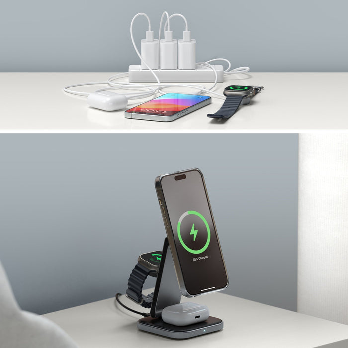 Satechi 3 - in - 1 Foldable Qi2 Wireless Charging Stand - Macfixit Australia