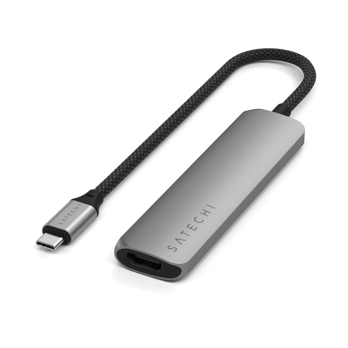 Satechi 4 - In - 1 USB - C Slim Multiport Adapter (Space Grey) - Macfixit Australia