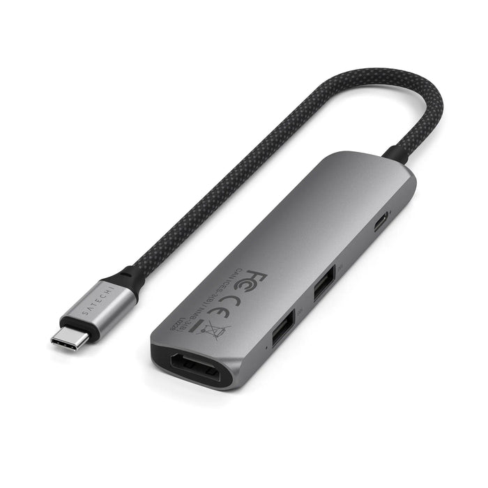 Satechi 4 - In - 1 USB - C Slim Multiport Adapter (Space Grey) - Macfixit Australia