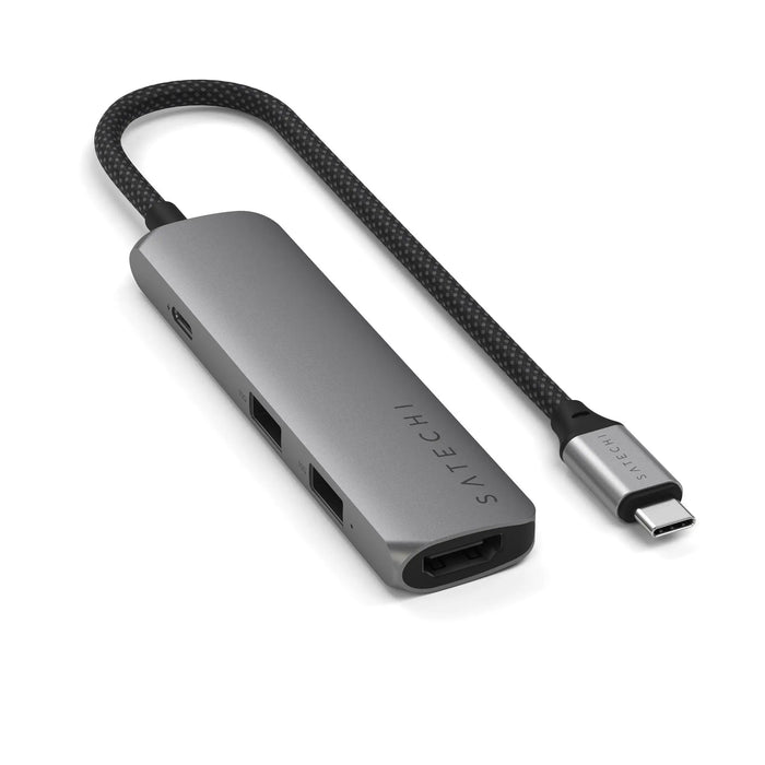 Satechi 4 - In - 1 USB - C Slim Multiport Adapter (Space Grey) - Macfixit Australia
