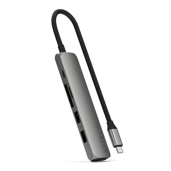 Satechi 6 - In - 1 USB - C Slim Multiport Adapter (Space Grey) - Macfixit Australia