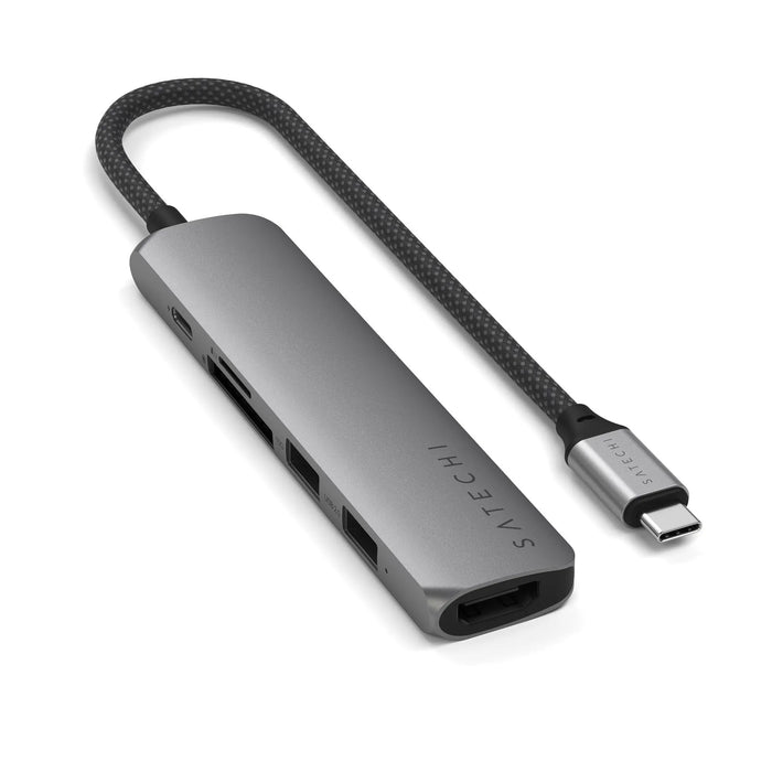 Satechi 6 - In - 1 USB - C Slim Multiport Adapter (Space Grey) - Macfixit Australia
