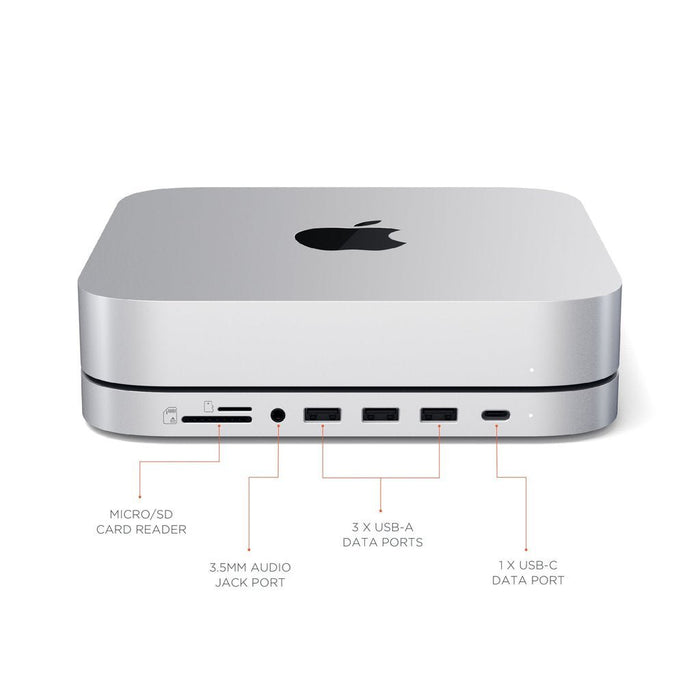 Satechi Aluminium Stand & Hub For Mac Mini M1 - M2/ Studio With NVMe SSD Enclosure - Macfixit Australia