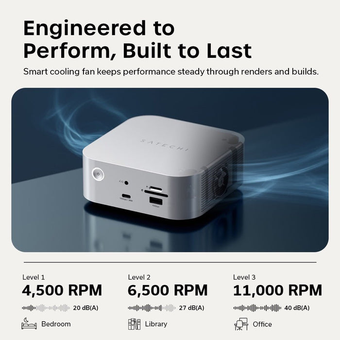 Satechi Thunderbolt 5 CubeDock with SSD Enclosure (Silver) - Macfixit Australia