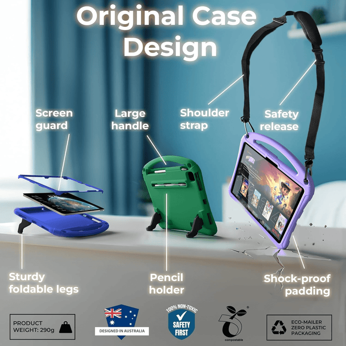 Space Suit Rugged Kids Case for iPad Air 11 M2/M3 (2025), Pro 11 M4 (2024), iPad 10th Generation, Case for Kids with Built - in Screen Protector - Macfixit Australia