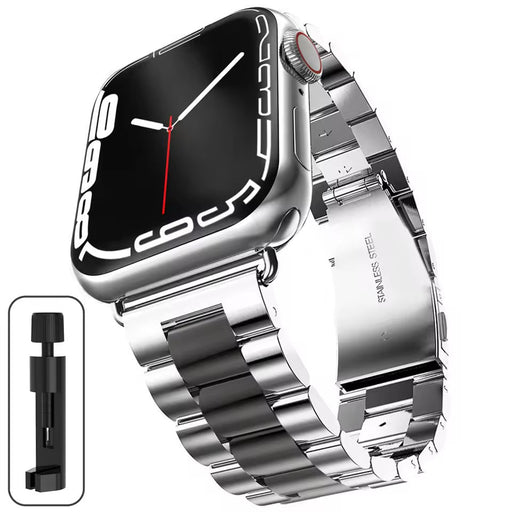 Stainless Steel Band for Apple Watch - Silver - Black - Macfixit Australia
