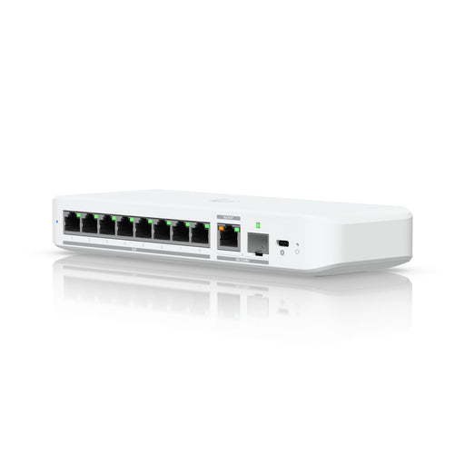 Ubiquiti Flex 2.5G, Flexible, 8 - port 2.5 GbE Switch,10 GbE RJ45/SFP+ Combination Uplink Port, Powered With USB - C /PoE+ adapter - Macfixit Australia