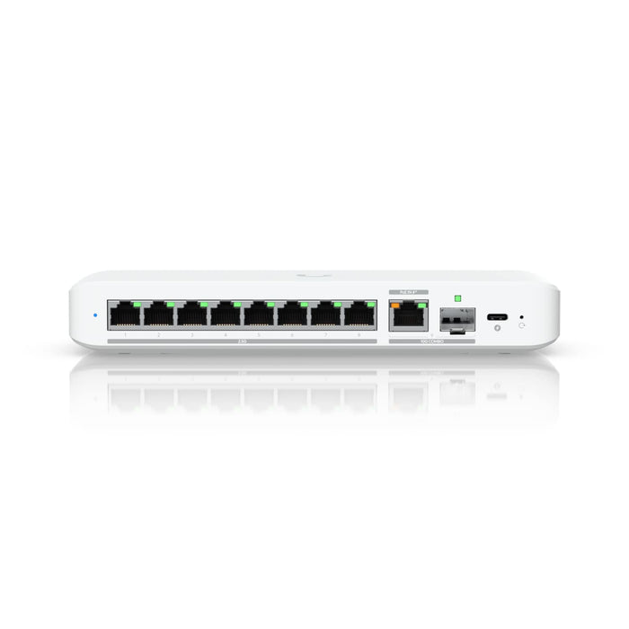 Ubiquiti Flex 2.5G, Flexible, 8 - port 2.5 GbE Switch,10 GbE RJ45/SFP+ Combination Uplink Port, Powered With USB - C /PoE+ adapter - Macfixit Australia