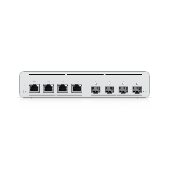 Ubiquiti UISP Switch Plus, 2.5 GbE PoE Switch For ISP Applications, RJ45 Ports, 27V Passive PoE Output, 4 10G SFP+ ports - Macfixit Australia