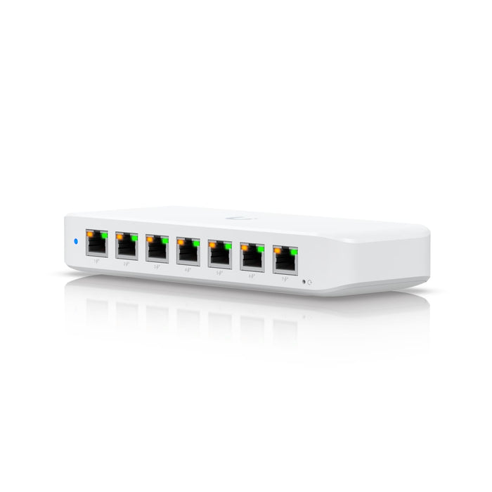 Ubiquiti Ultra 42W, Compact Layer 2, 8 - port GbE PoE Switch, Versatile Mounting Options, 7 PoE/PoE+ No Power Supply, PoE++ Input - Macfixit Australia