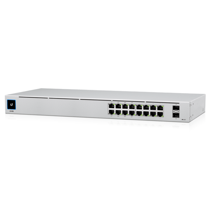 Ubiquiti UniFi 16 - port Managed Gigabit Switch - 8x PoE+ Ports, 8x Gigabit Ethernet Ports, 2x SFP , 42W, Touch Display, Fanless , GEN2 - Macfixit Australia